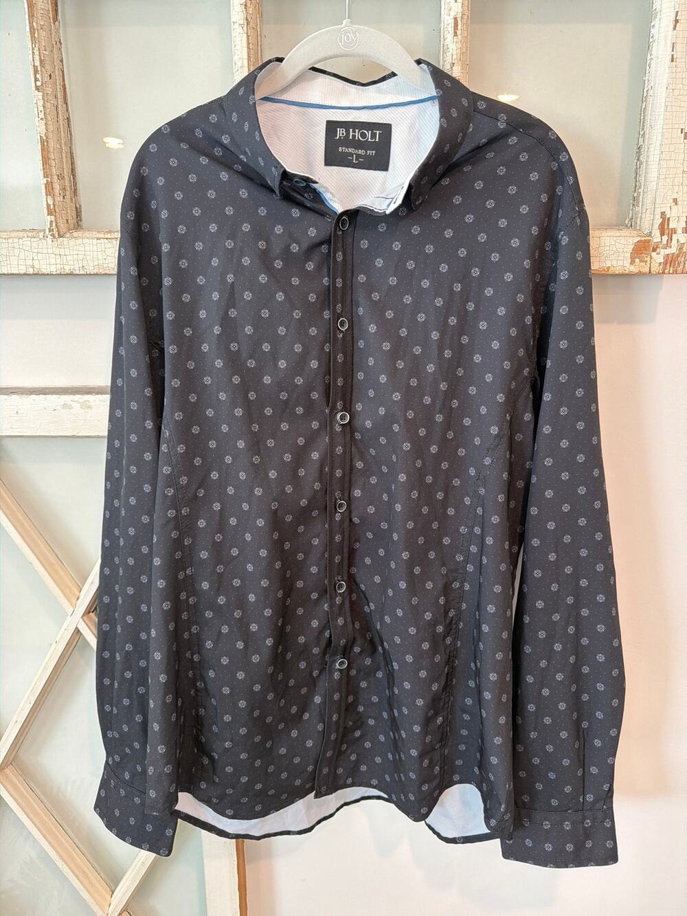 J.B. Holt size large standard fit black and gray men’s shirt